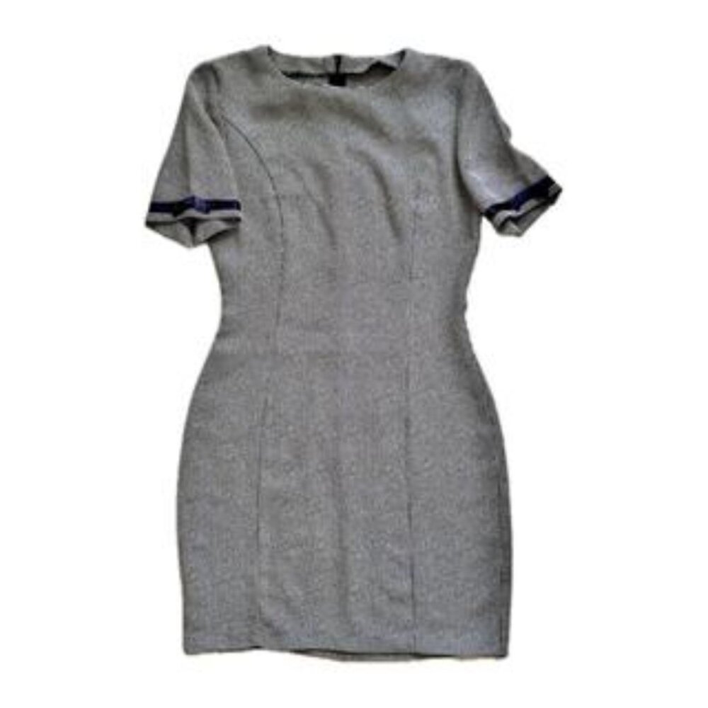 Italian-made dress with navy plaid print